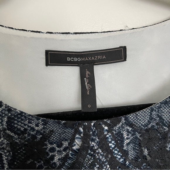 BCBG Makenna Sleeveless Black & Blue Lace Dress - Picture 4 of 5